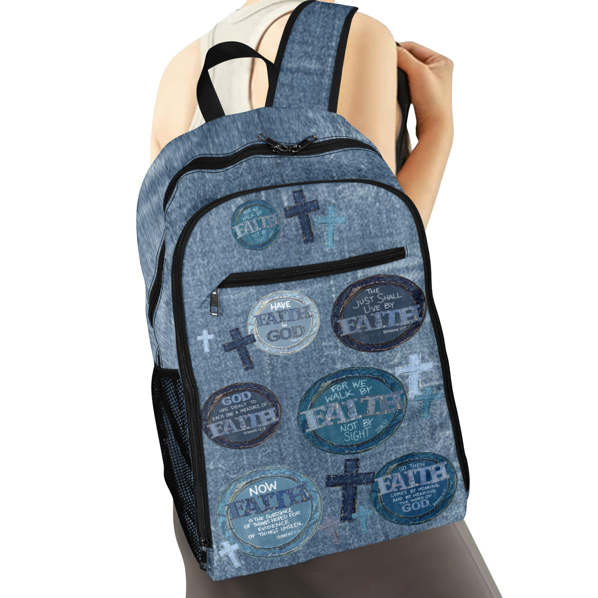 FAUX DENIM FAITH Leisure Sports Backpack