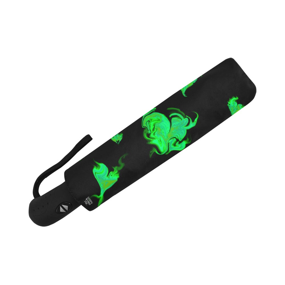 GREEN LOVE THE LORD WITH ALL YOUR HEART Anti-UV Auto-Foldable Umbrella