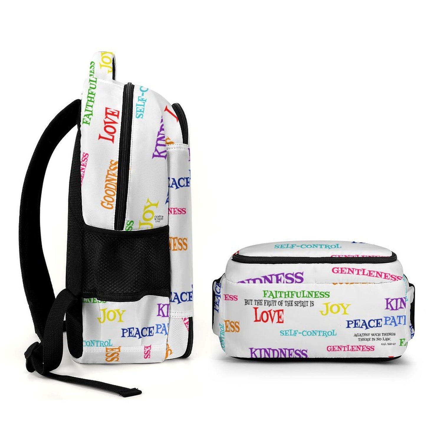 WHITE FRUIT OF THE SPIRIT POCKET BACK PACK