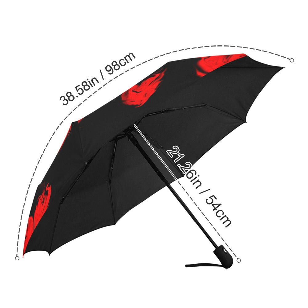 RED LOVE THE LORD WITH ALL YOUR HEART Anti-UV Auto-Foldable Umbrella