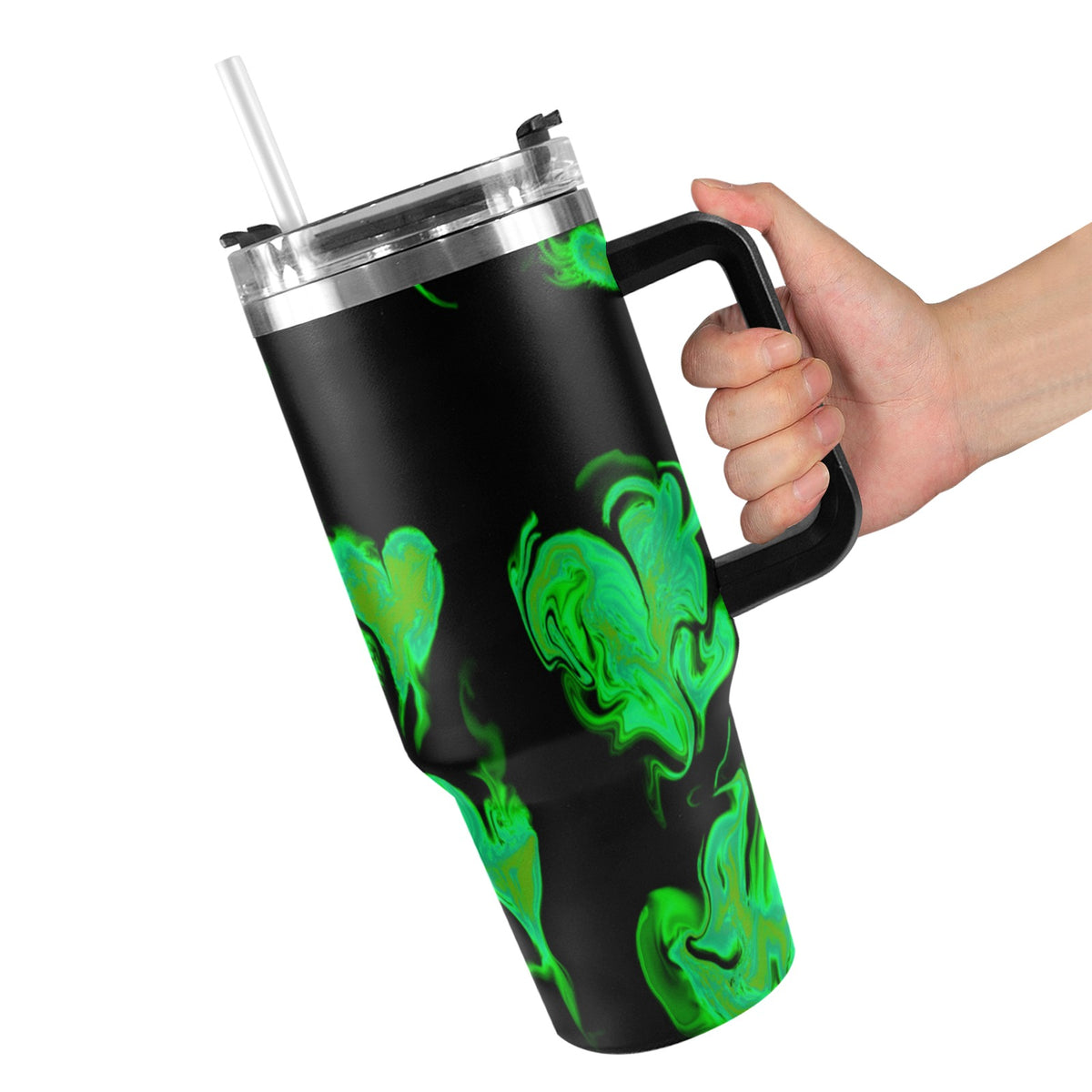 LOVE THE LORD WITH ALL YOUR HEART 40oz Tumbler with Black Handle