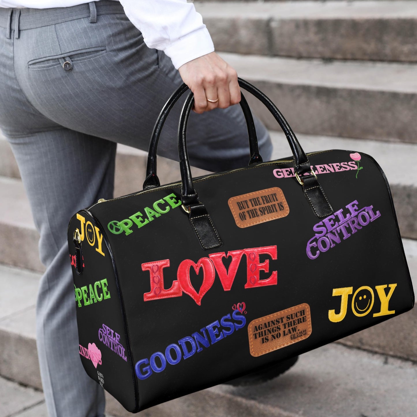 LEATHER FRUIT OF THE SPIRIT TRAVEL BAG