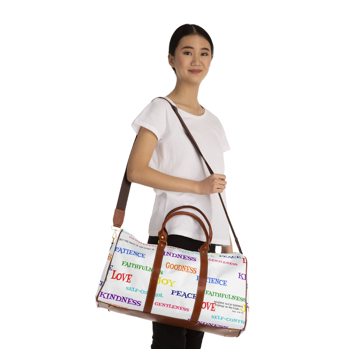 Fruit of the Spirit Bible Verse Waterproof Travel Bag