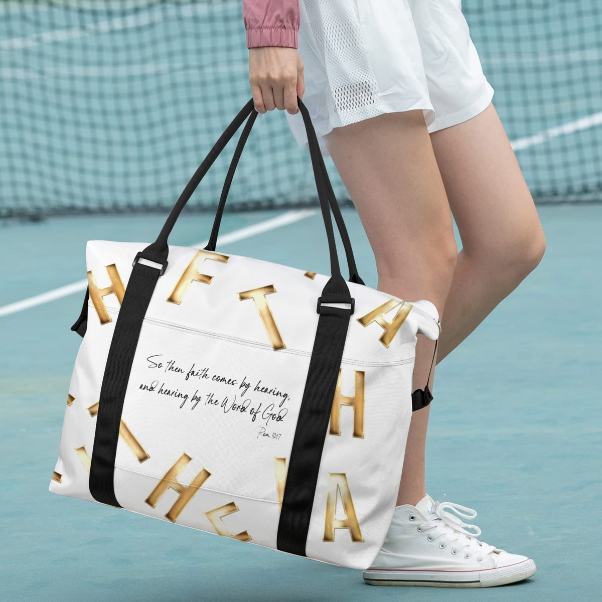 WHITE FAITH COMES BY HEARING Ultra-Large Capacity Duffle Bag