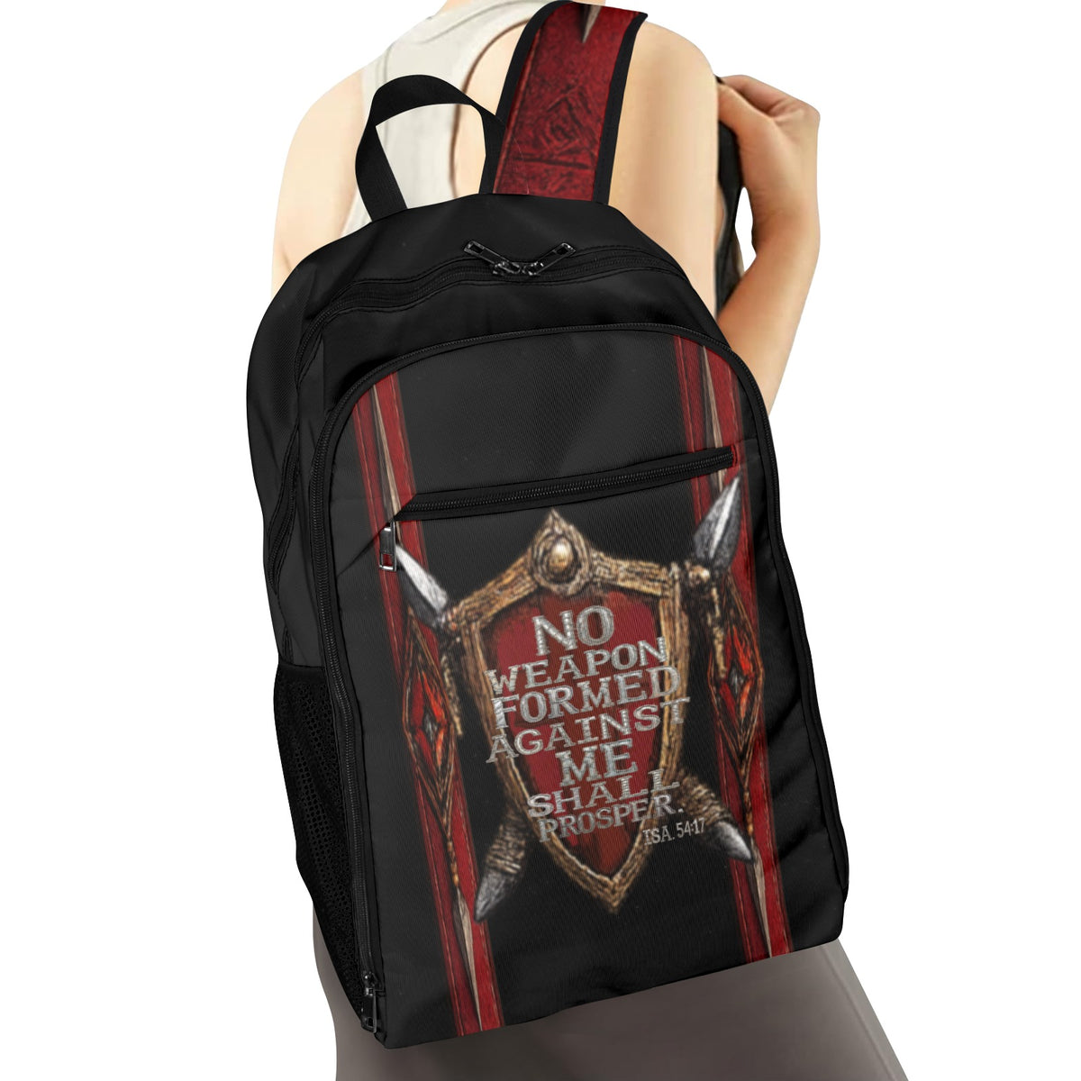 NO WEAPON FORMED AGAINST ME SHALL PROSPER Leisure Sports Backpack