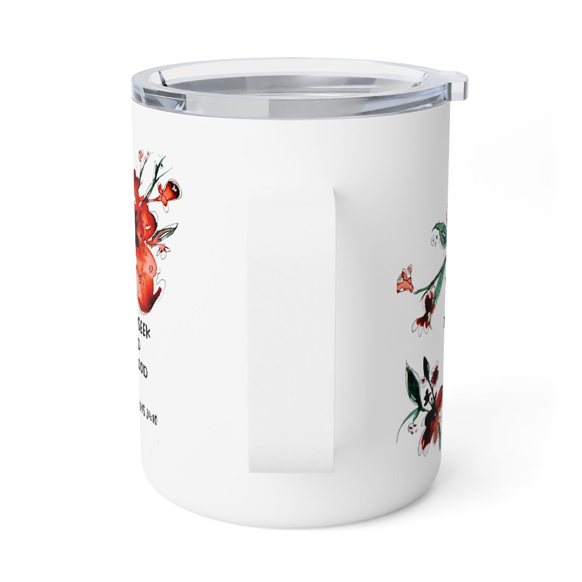 Bible Verse Scripture Insulated Coffee Mug, 10oz Those Who Seek The Lord...