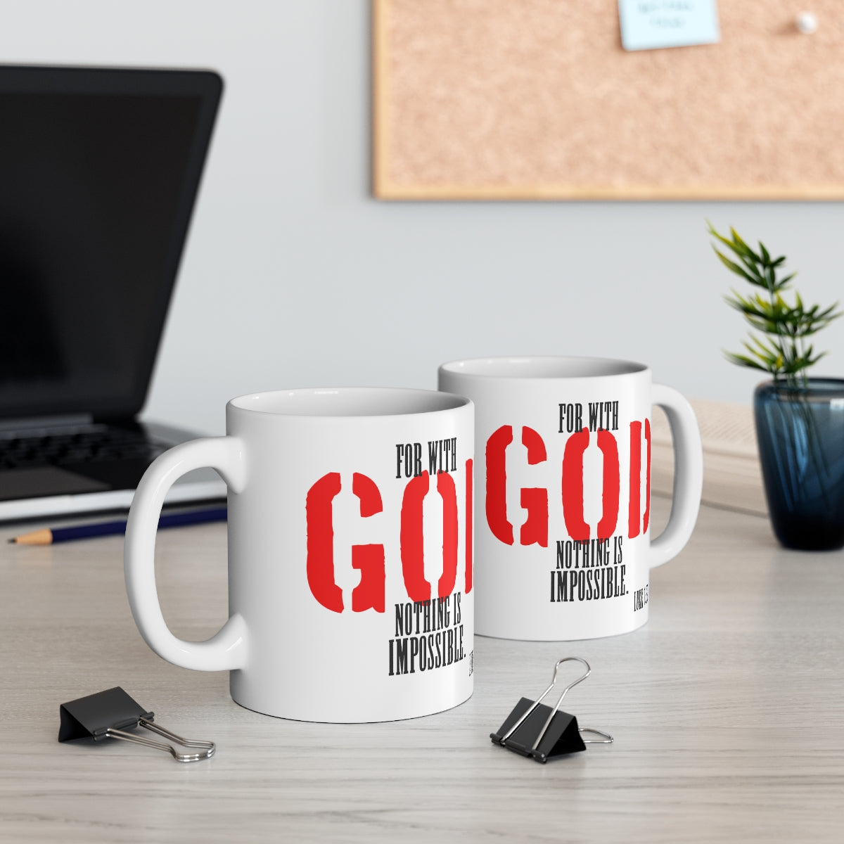 Bible Verse Scripture Mug 11oz For With God...
