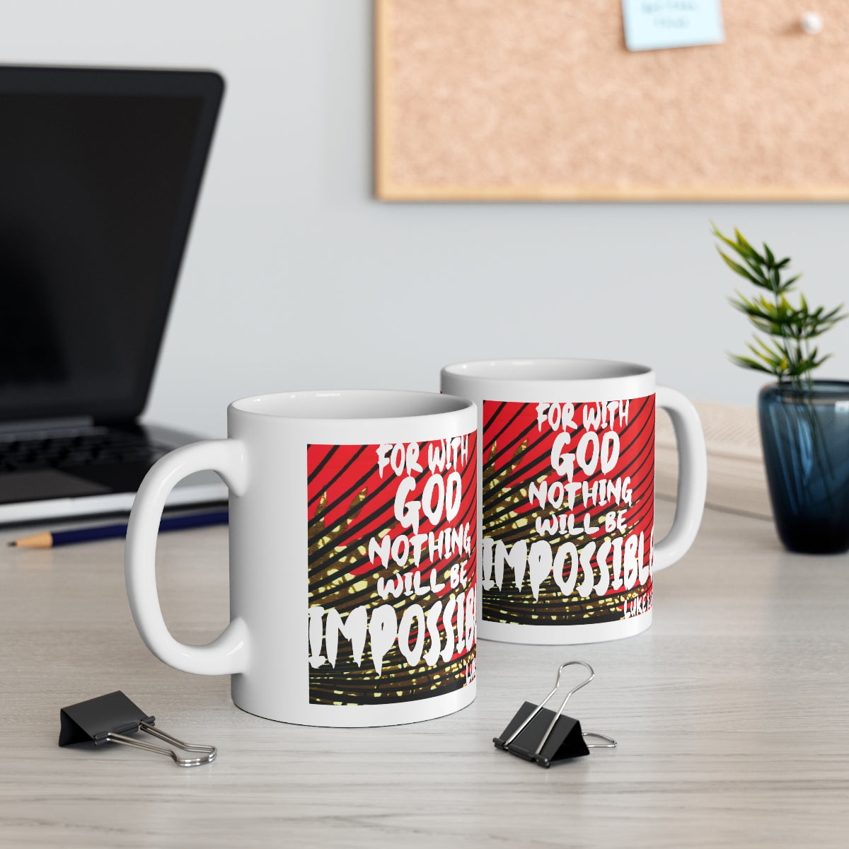 Bible Verse Scripture Mug 11oz For With God...
