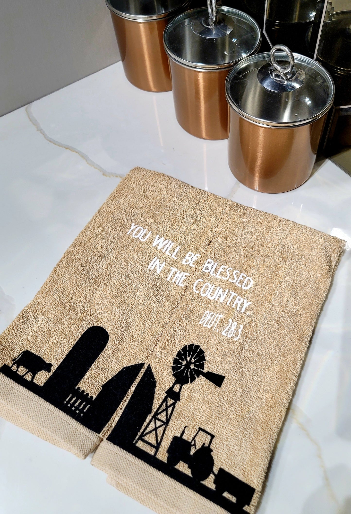Bible Verse Hand Towel Set You Will Be Blessed In The Country