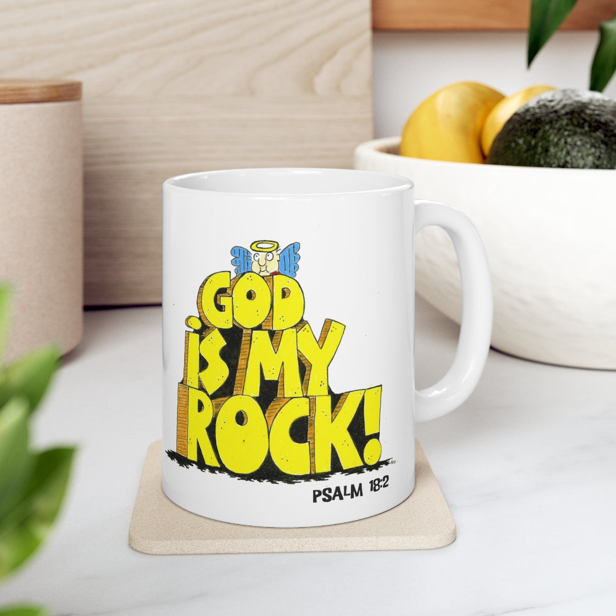 Bible Verse Scripture Mug 11oz God Is My Rock