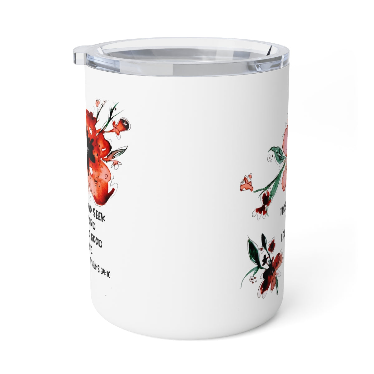 Bible Verse Scripture Insulated Coffee Mug, 10oz Those Who Seek The Lord...