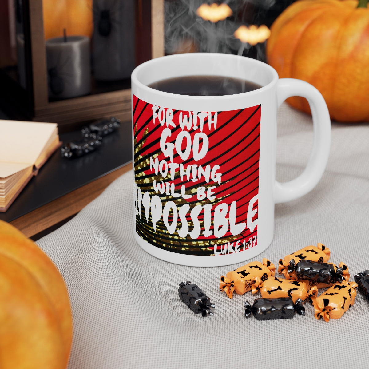 Bible Verse Scripture Mug 11oz For With God...