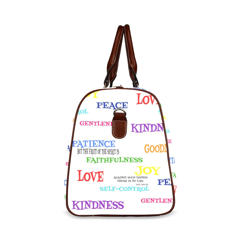 Fruit of the Spirit Bible Verse Waterproof Travel Bag