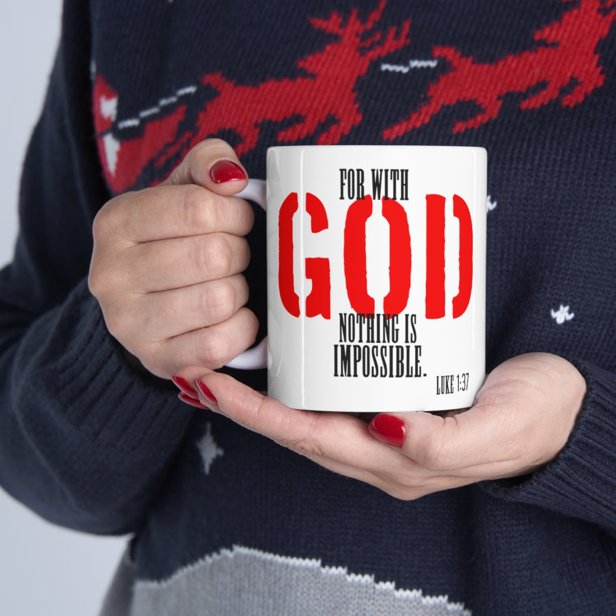 Bible Verse Scripture Mug 11oz For With God...