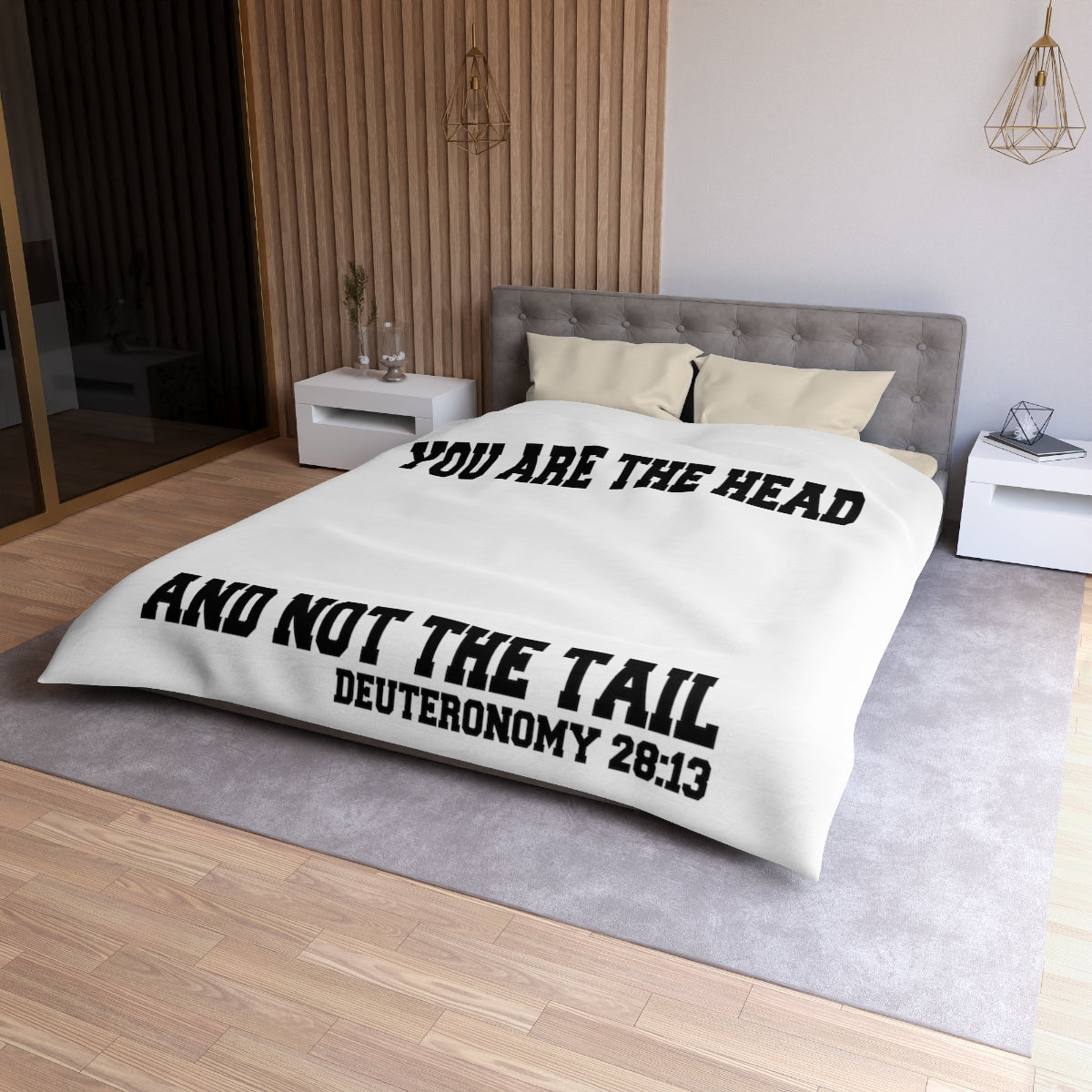 You Are the Head...Bible Verse Microfiber Duvet Cover