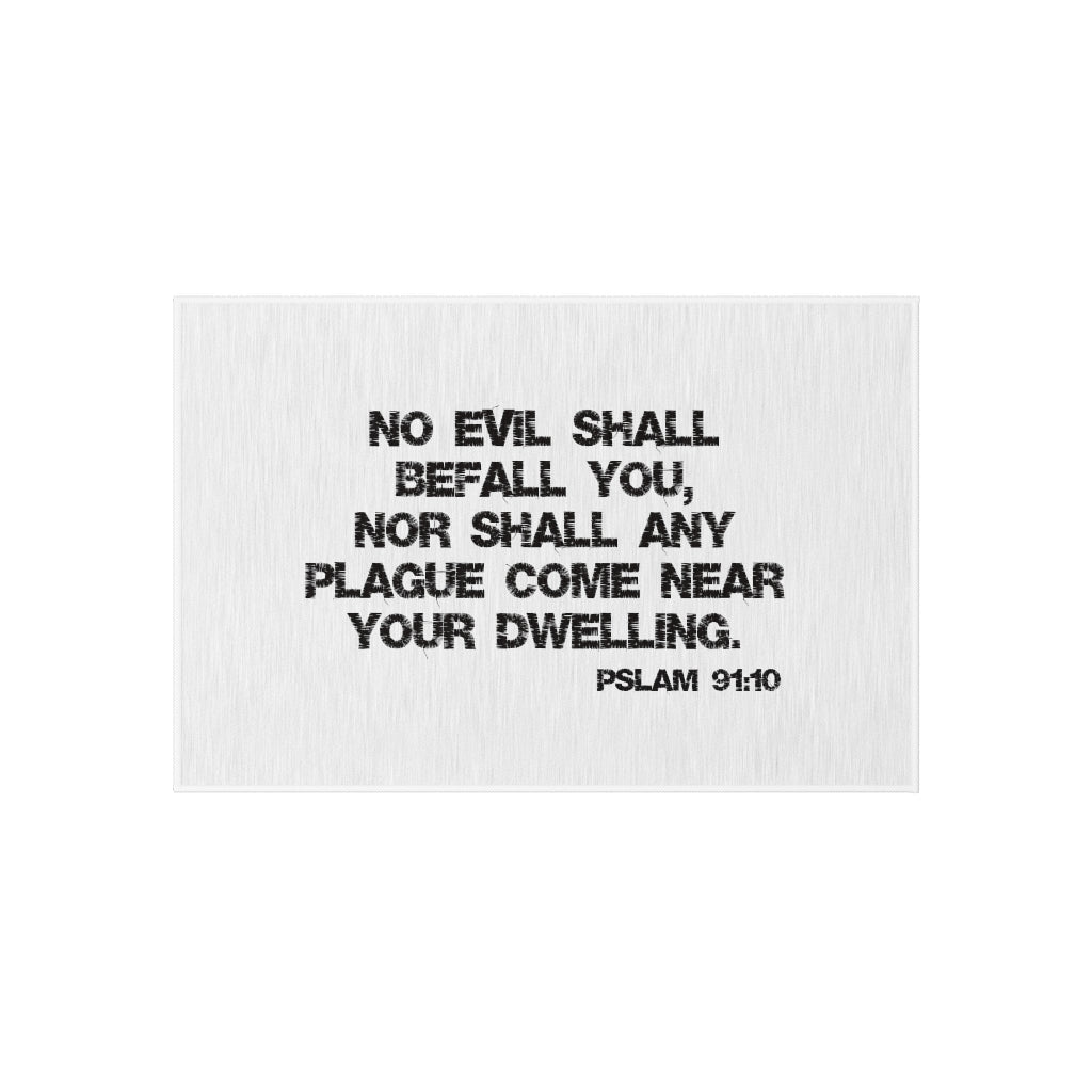 Bible Verse Scripture Outdoor Rug No Evil Shall Befall You...