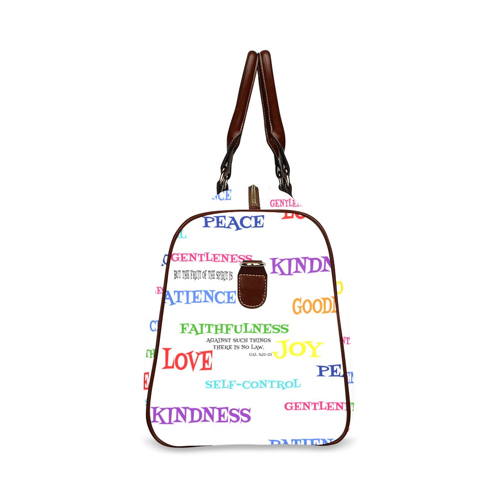 Fruit of the Spirit Bible Verse Waterproof Travel Bag
