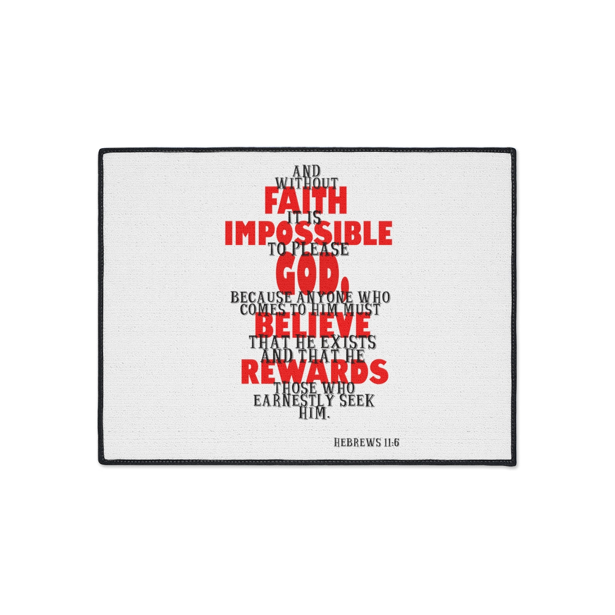 Bible Verse Scripture Heavy Duty Floor Mat For Without Faith...