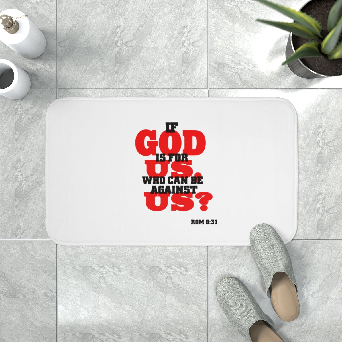 Memory Foam Bath Mat If God Is For Us...