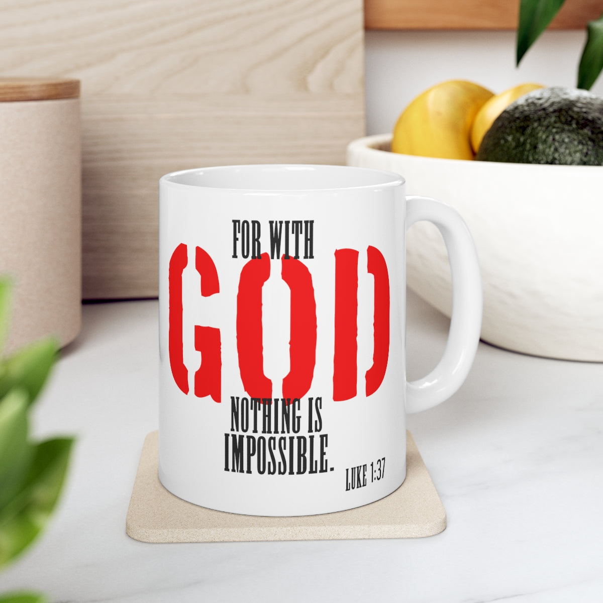 Bible Verse Scripture Mug 11oz For With God...