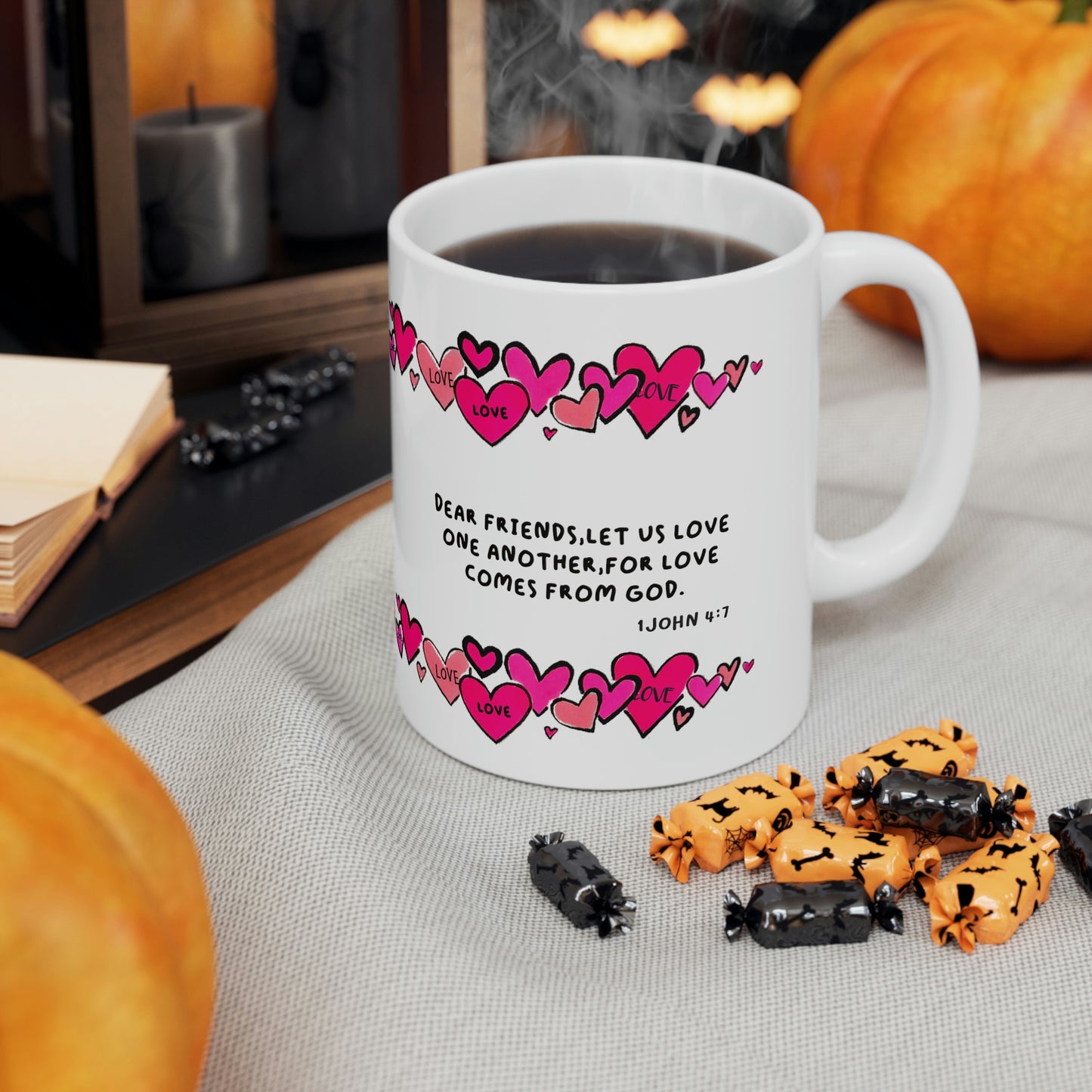 Bible Verse Scripture Mug 11oz Dear Friends Let Us Love...