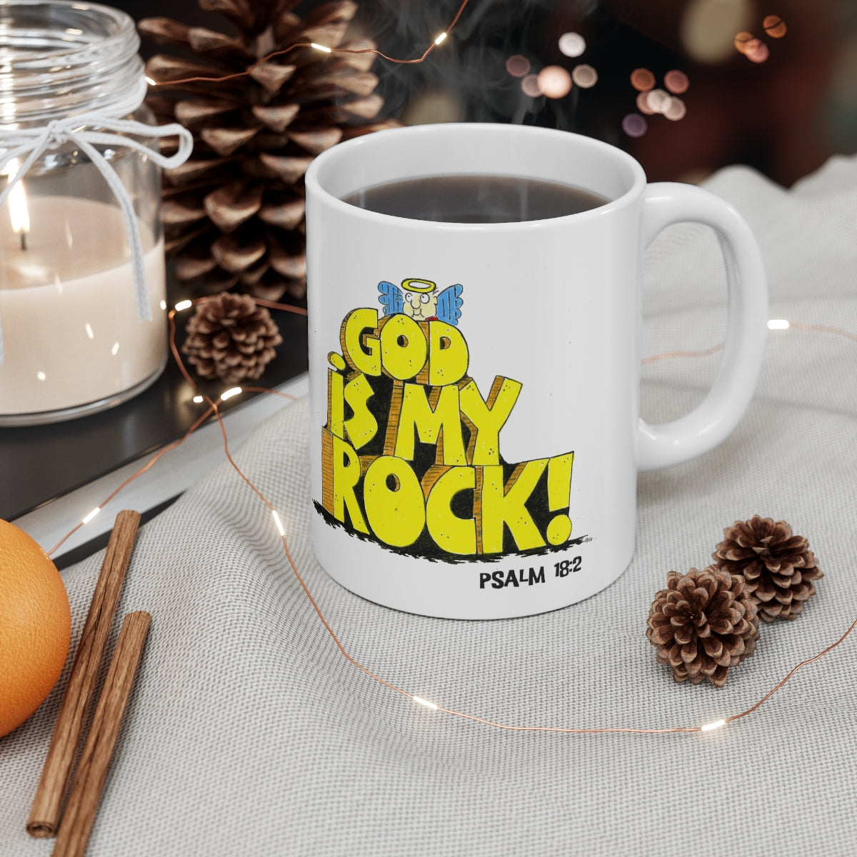 Bible Verse Scripture Mug 11oz God Is My Rock