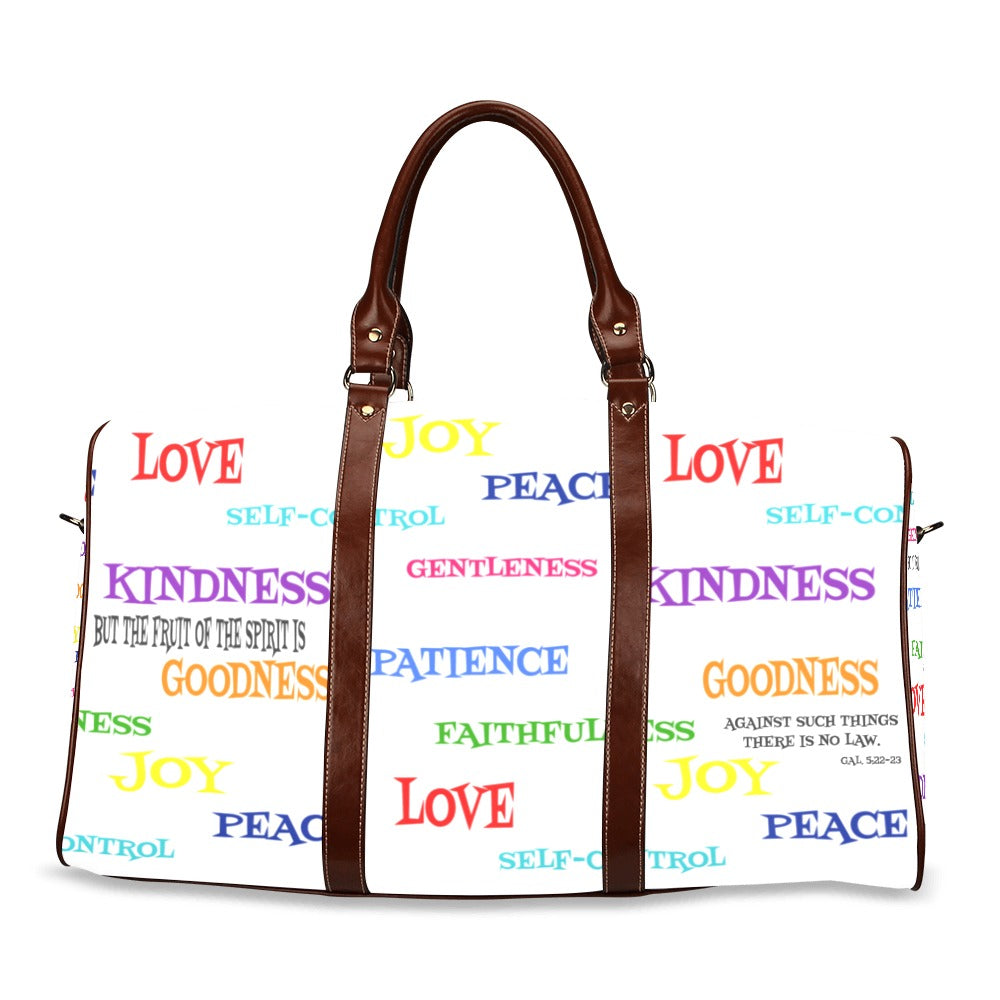 Fruit of the Spirit Bible Verse Waterproof Travel Bag