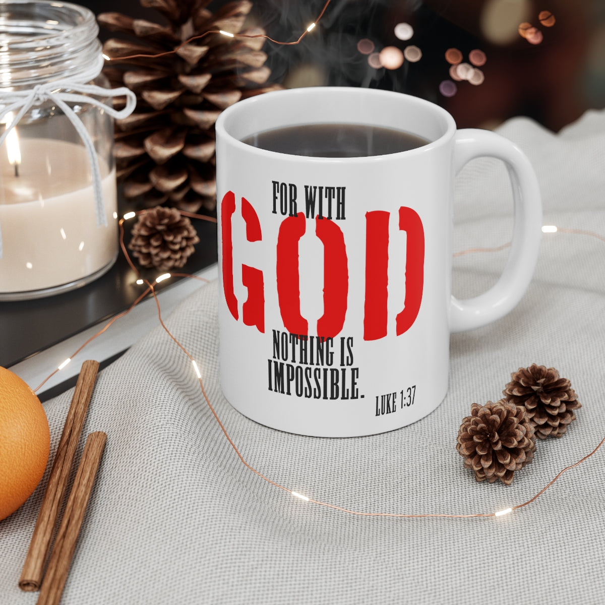 Bible Verse Scripture Mug 11oz For With God...