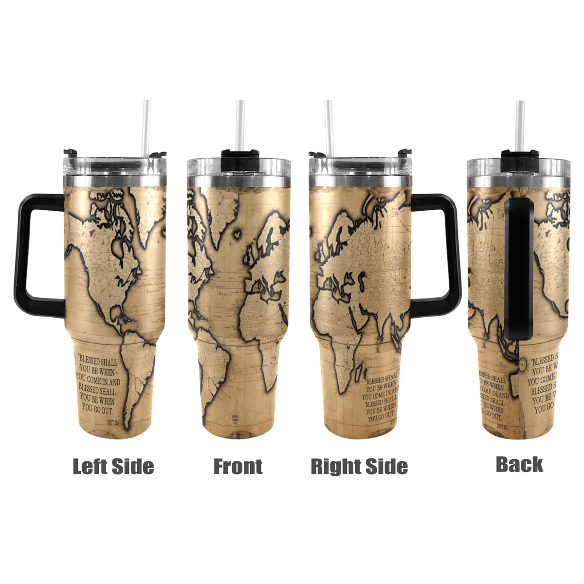 BLESSED COMING AND GOING  40oz Tumbler with Black Handle