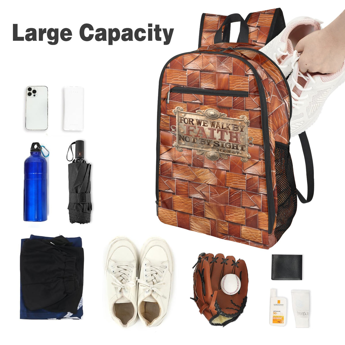 FOR WE WALK BY FAITH  Leisure Sports Backpack