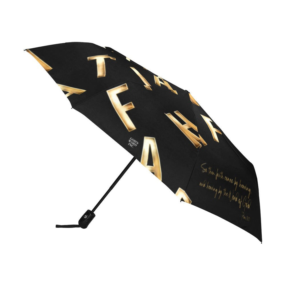 BLACK FAITH COMES BY HEARING  Anti-UV Auto-Foldable Umbrella