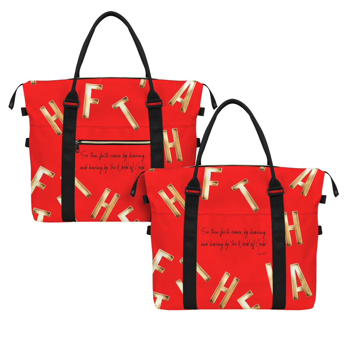 RED FAITH COMES BY HEARING  Ultra-Large Capacity Duffle Bag