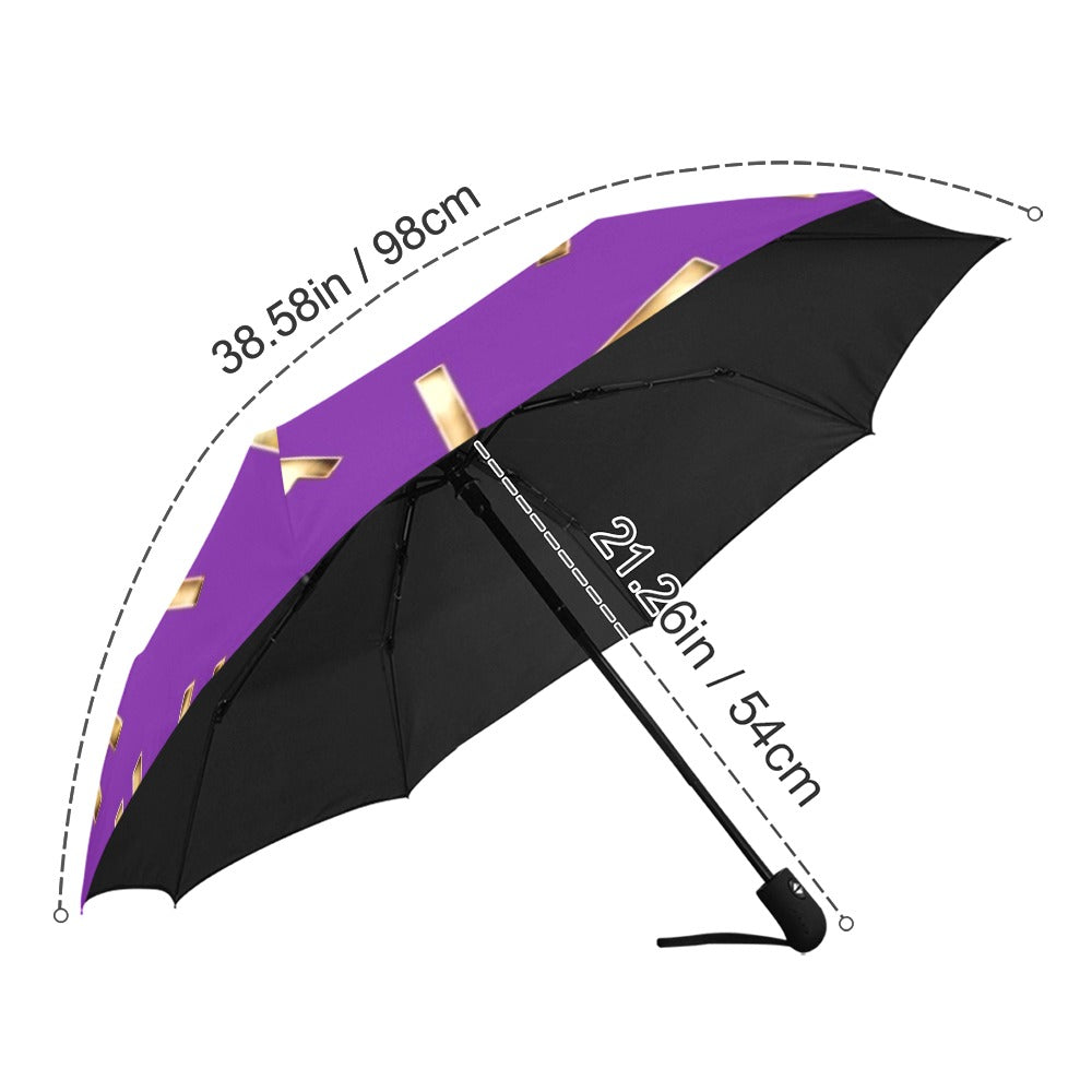 PURPLE FAITH COMES BY HEARING  Anti-UV Auto-Foldable Umbrella