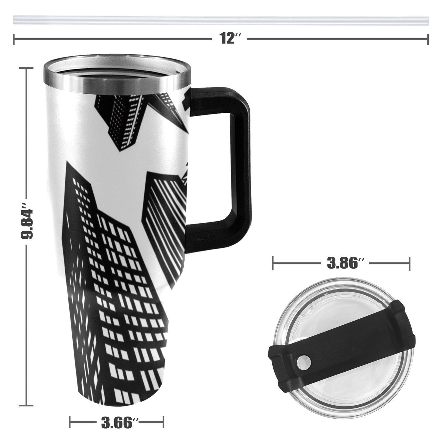 BLESSED SHALL YOU BE IN THE CITY 40oz Tumbler with Black Handle