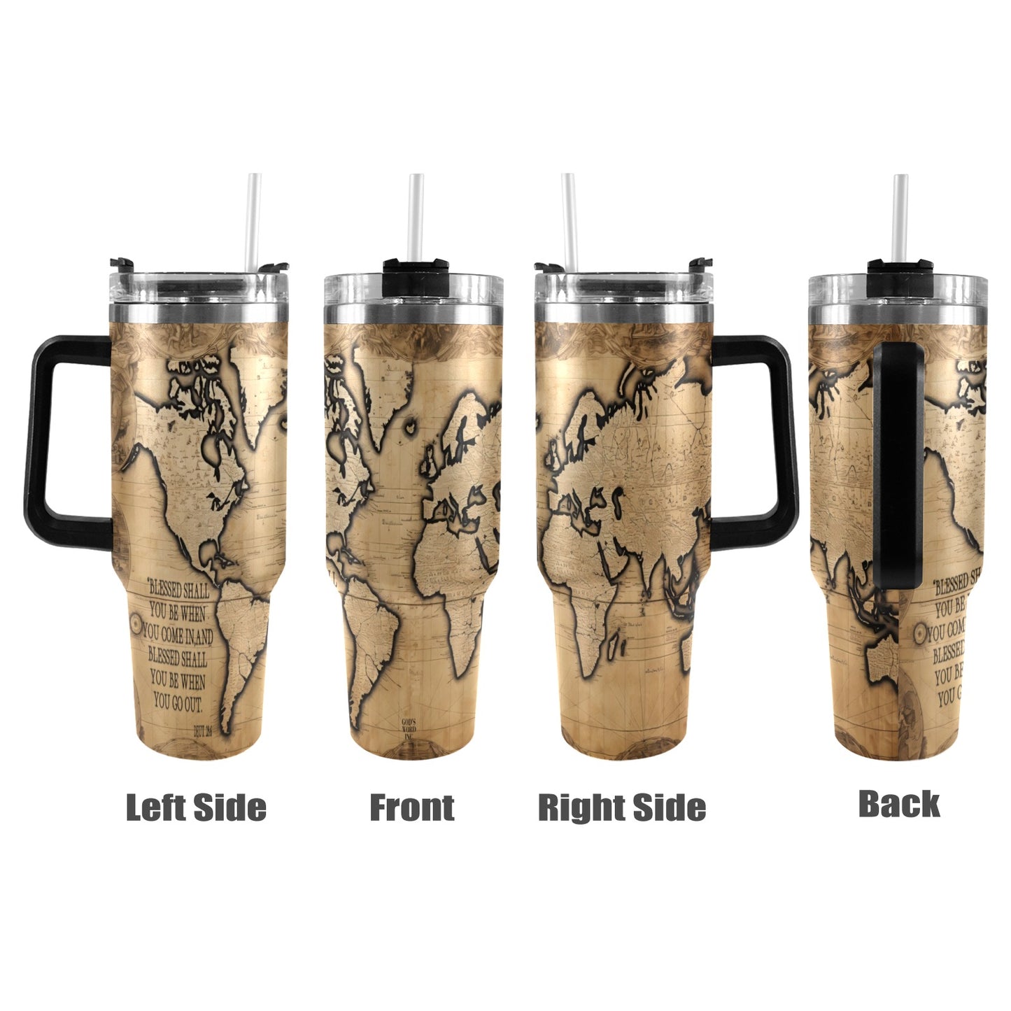 BLESSED COMING AND GOING 40oz Tumbler with Black Handle