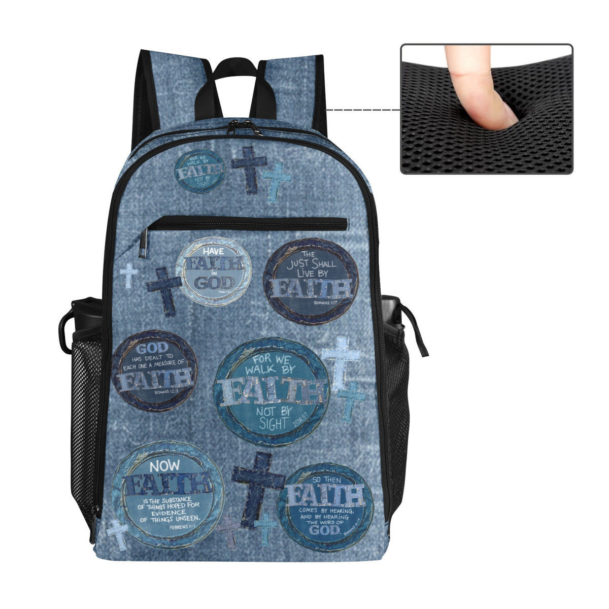 FAUX DENIM FAITH Leisure Sports Backpack