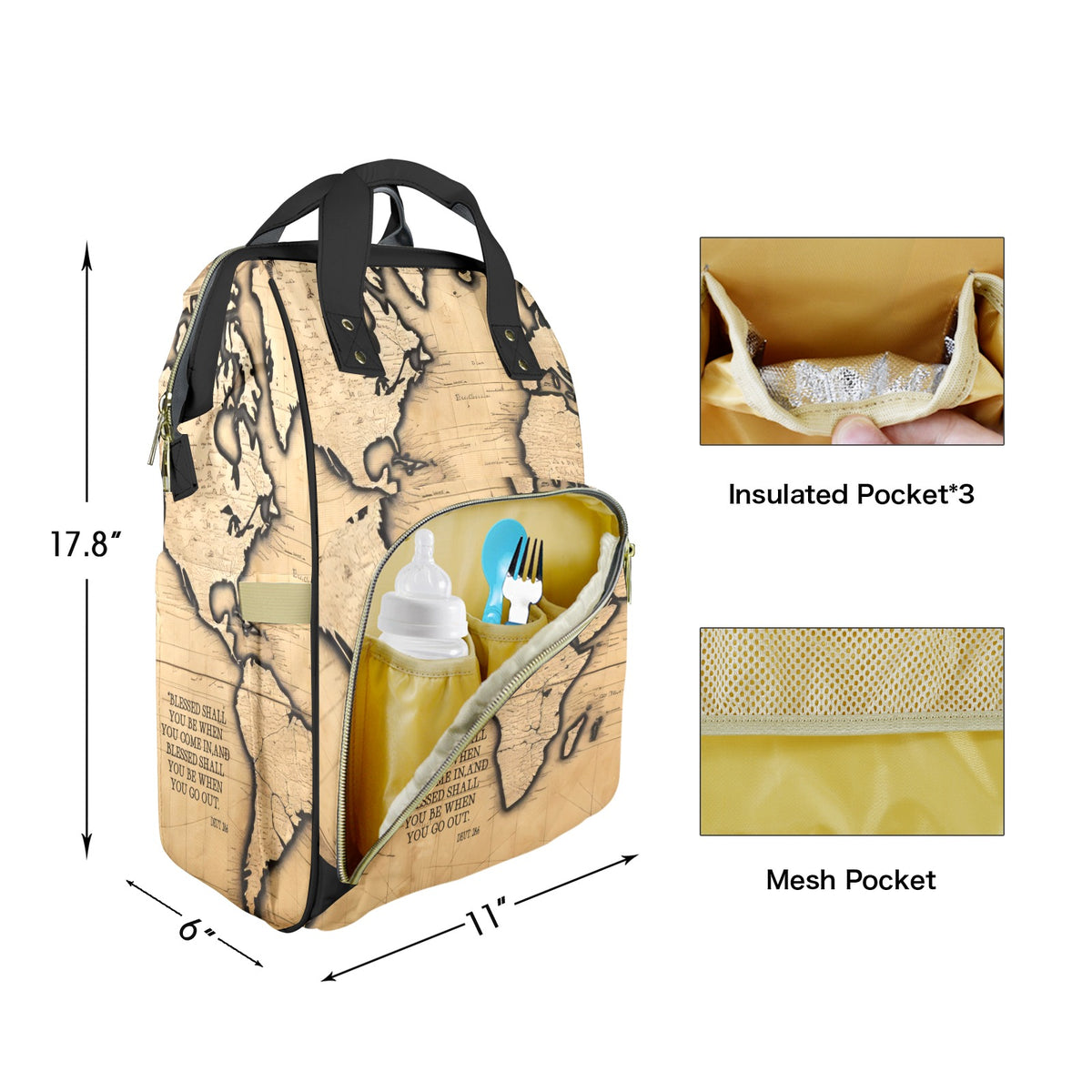 BLESSED COMING IN AND GOING OUT Multi-Function Diaper Bag-Large
