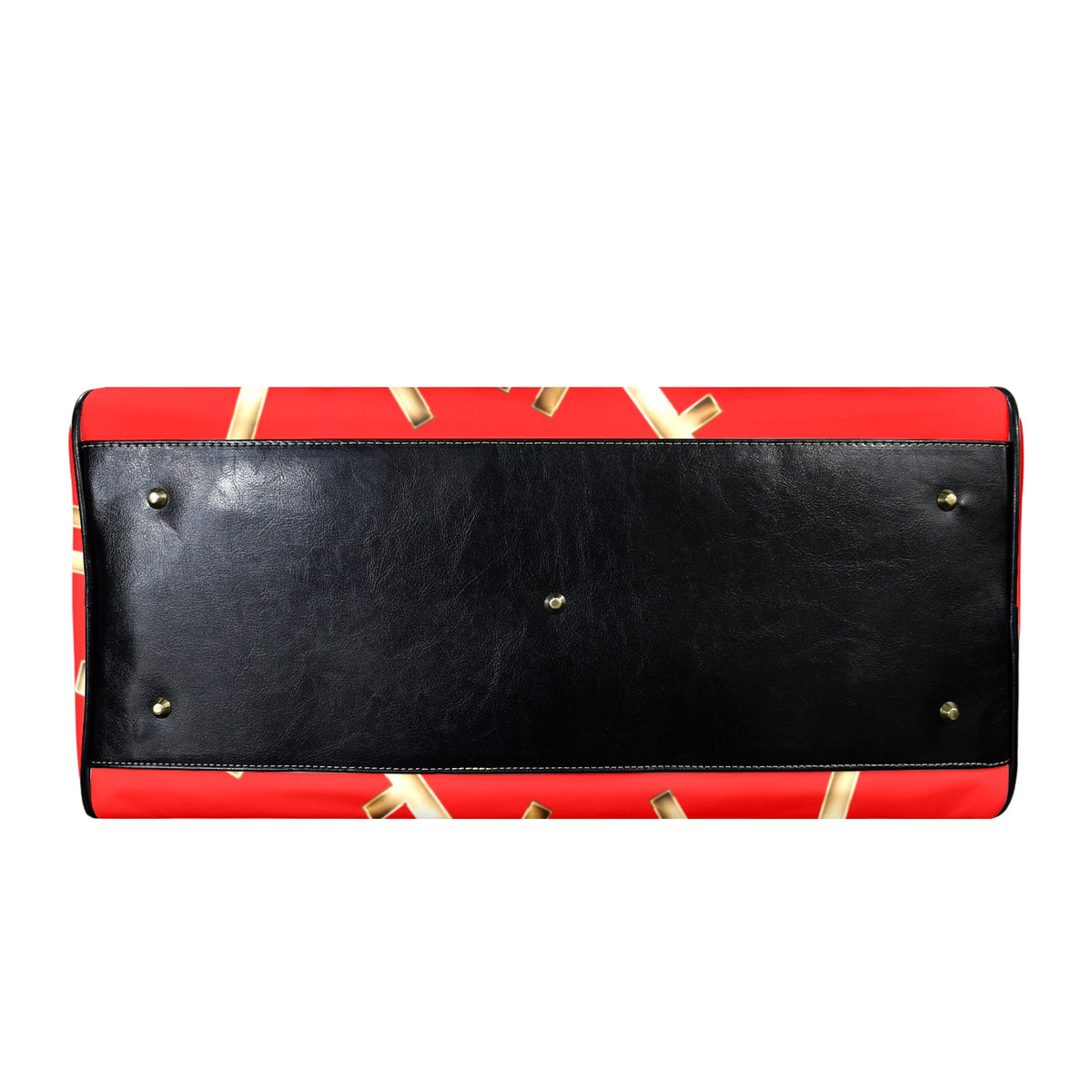 RED LEATHER FAITH COMES BY HEARING Travel Bag