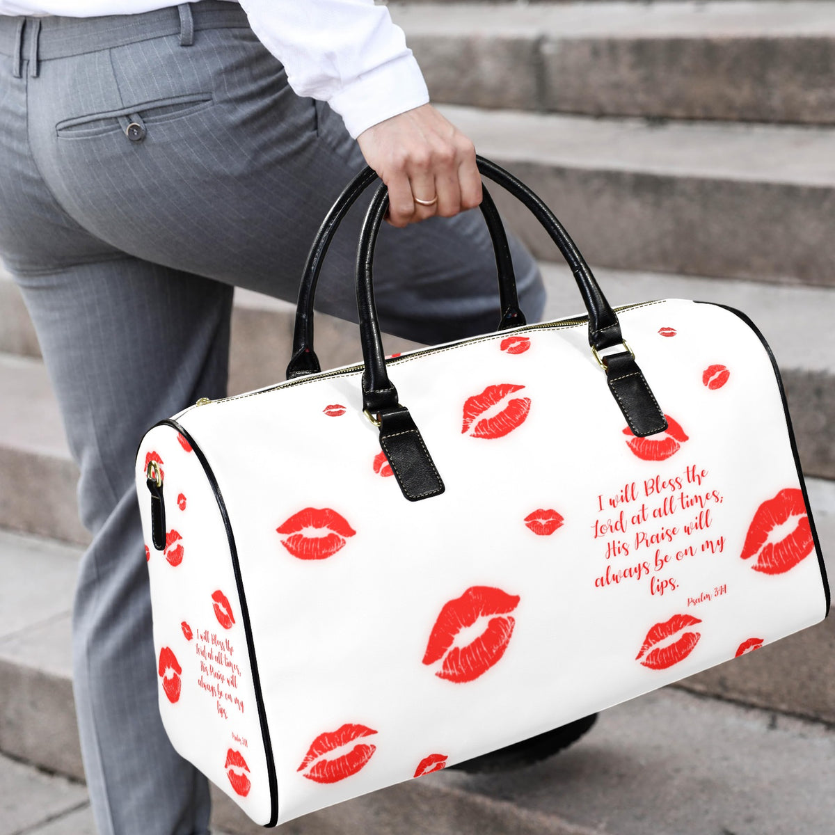 LEATHER YOUR  PRAISE SHALL BE ON MY LIPS  Travel Bag