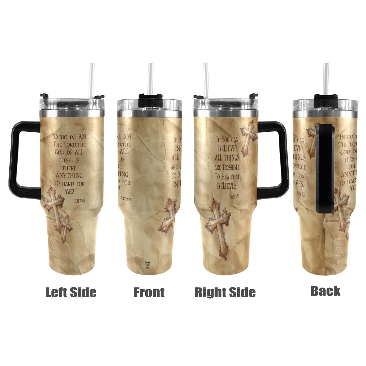 DO YOU BELIEVE 40oz Tumbler with Black Handle