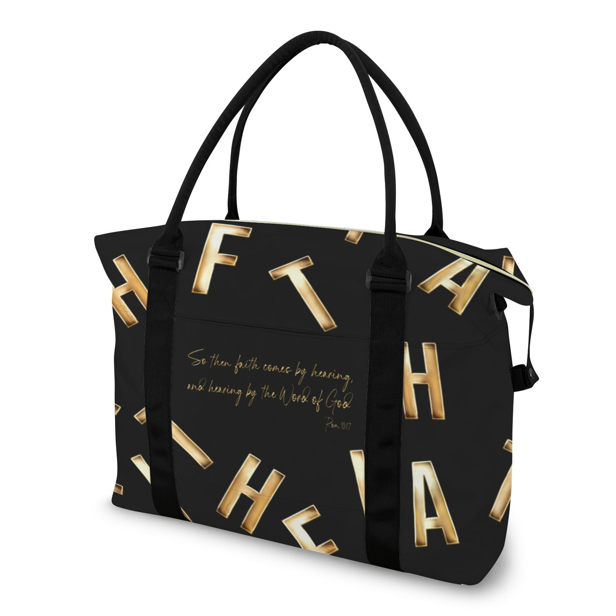 BLACK FAITH COMES BY HEARING  Ultra-Large Capacity Duffle Bag
