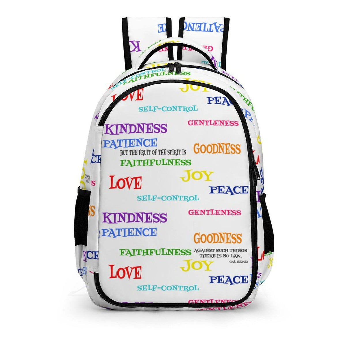 WHITE FRUIT OF THE SPIRIT Design Pocket Backpack