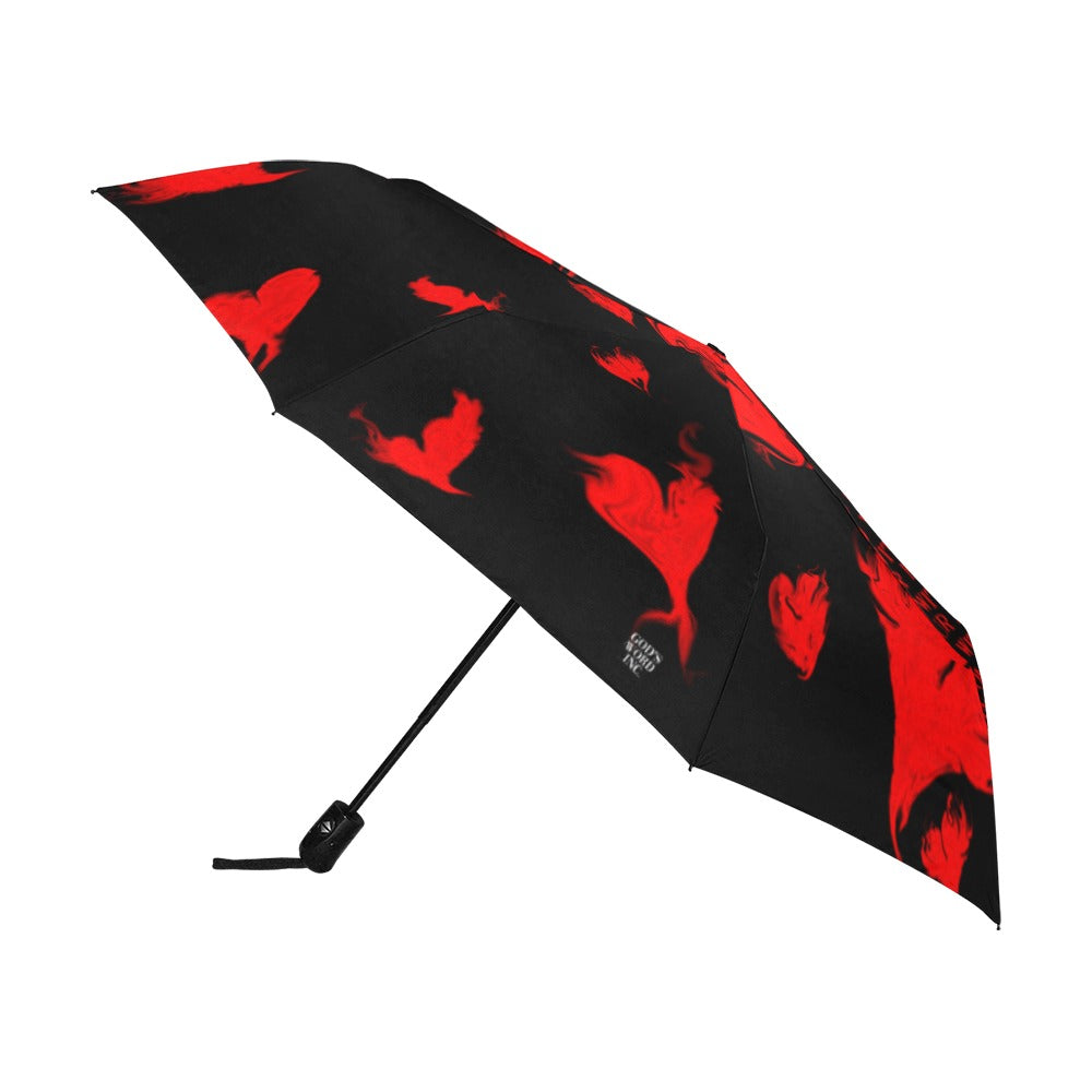RED LOVE THE LORD WITH ALL YOUR HEART Anti-UV Auto-Foldable Umbrella