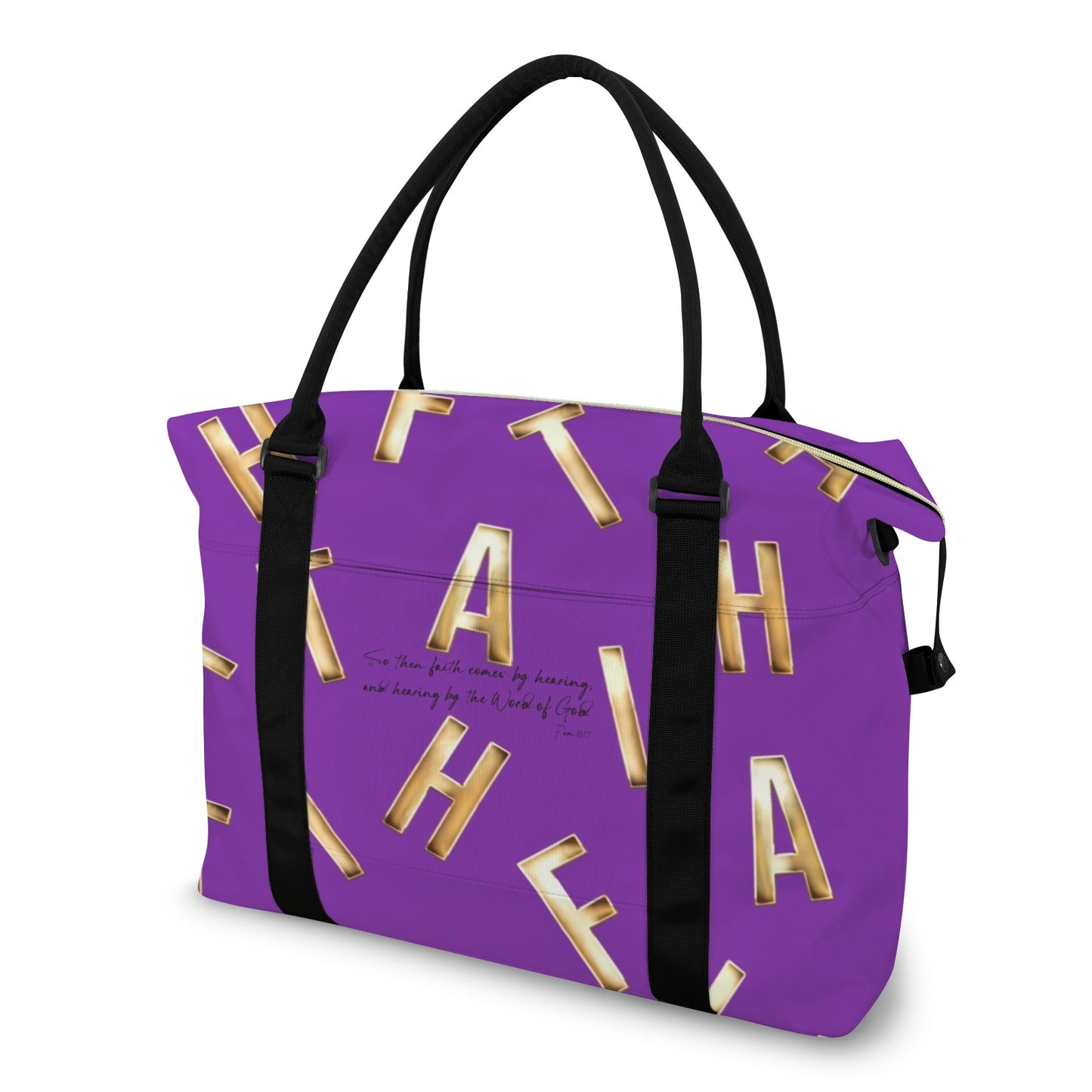 PURPLE FAITH COMES BY HEARING DUFFLE BAG