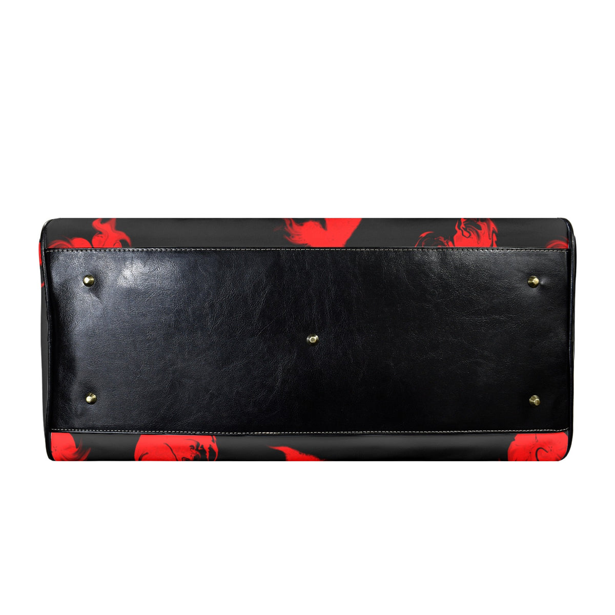RED LEATHER LOVE THE LORD WITH Y0UR HEART Leather Travel Bag
