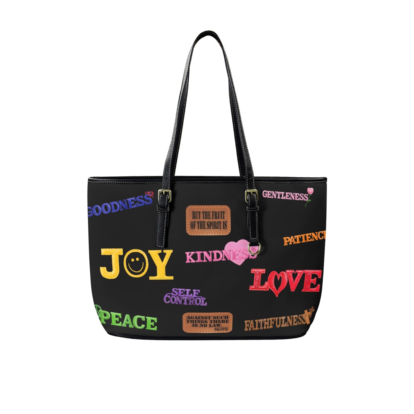 FAUX LEATHER FRUIT OF THE SPIRIT SHOULDER BAG