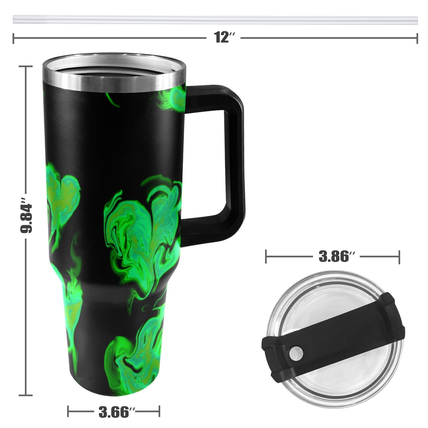 LOVE THE LORD WITH YOUR HEART  40oz Tumbler with Black Handle