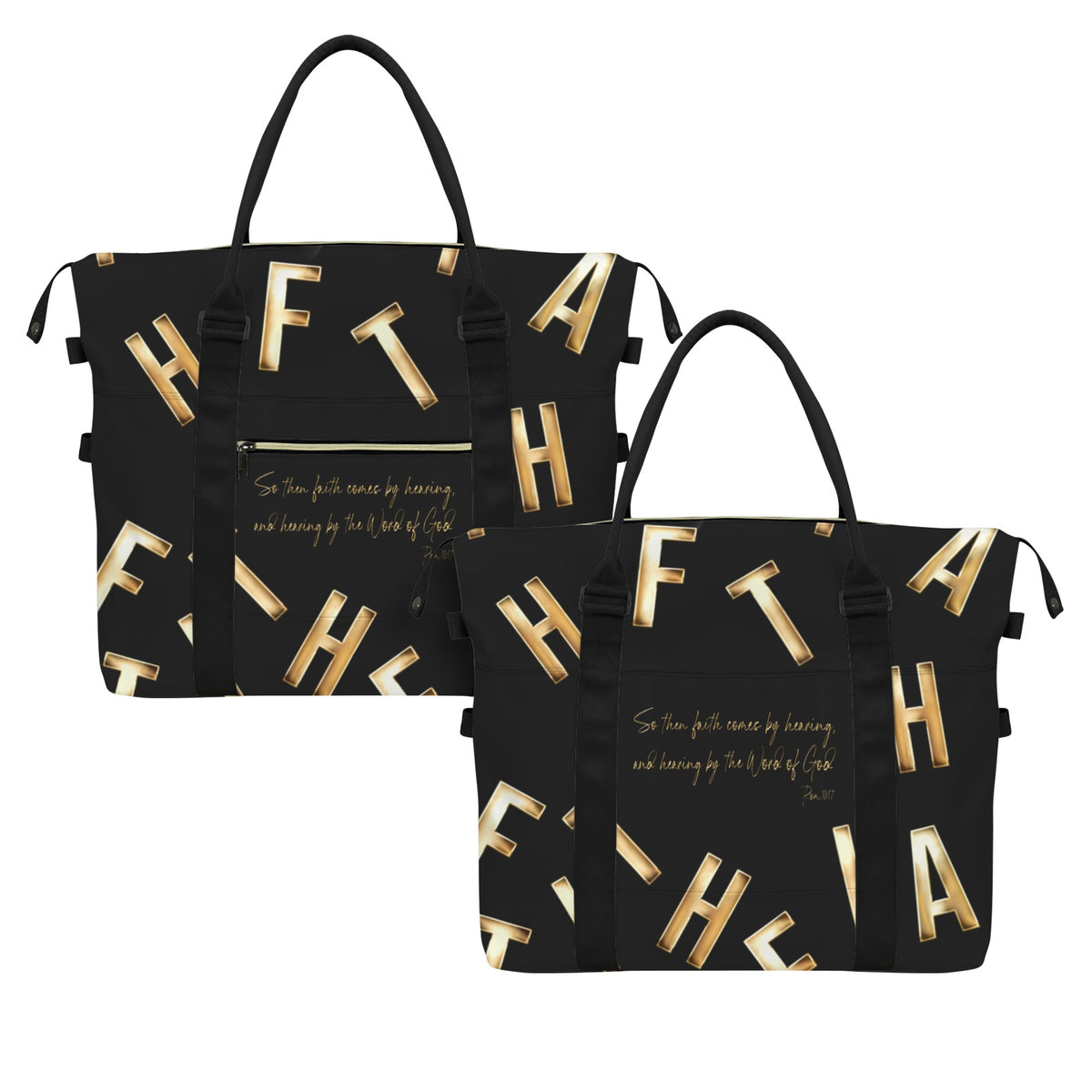 BLACK FAITH COMES BY HEARING  Ultra-Large Capacity Duffle Bag