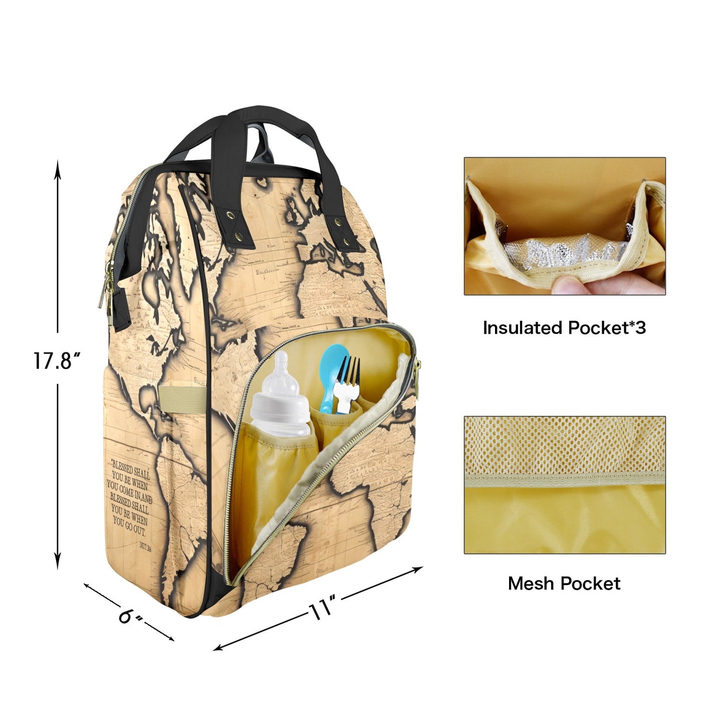 BLESSED COMING IN AND GOING OUT DIAPER BAG