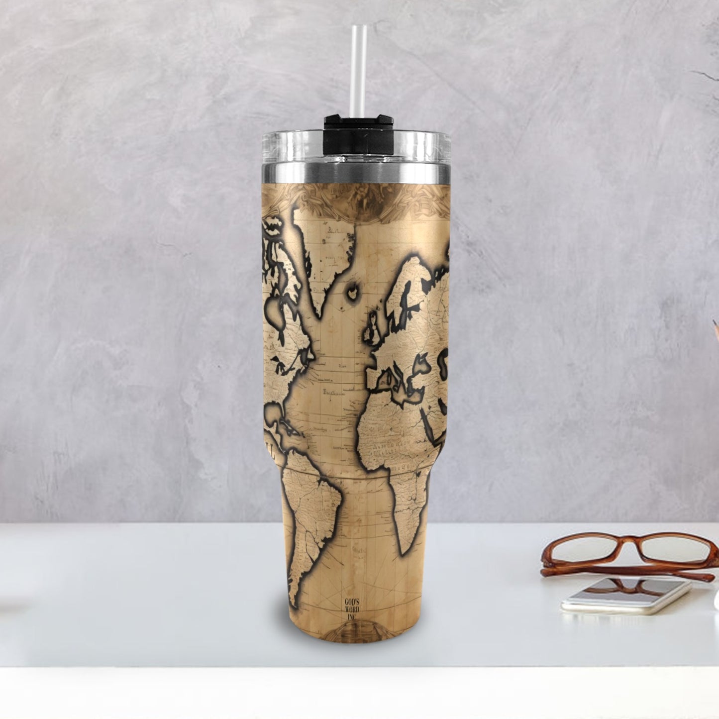 BLESSED COMING AND GOING 40oz Tumbler with Black Handle